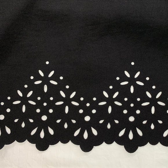 Everly Black Dinner Holiday Dress Laser Cut Eyelette Cutouts 3/4 Sleeve‎ Size M - Picture 7 of 13